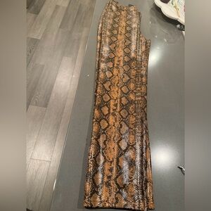Lee Snake Print Pants in Brown and Black